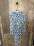 Blue green man Bamboo 2pc set