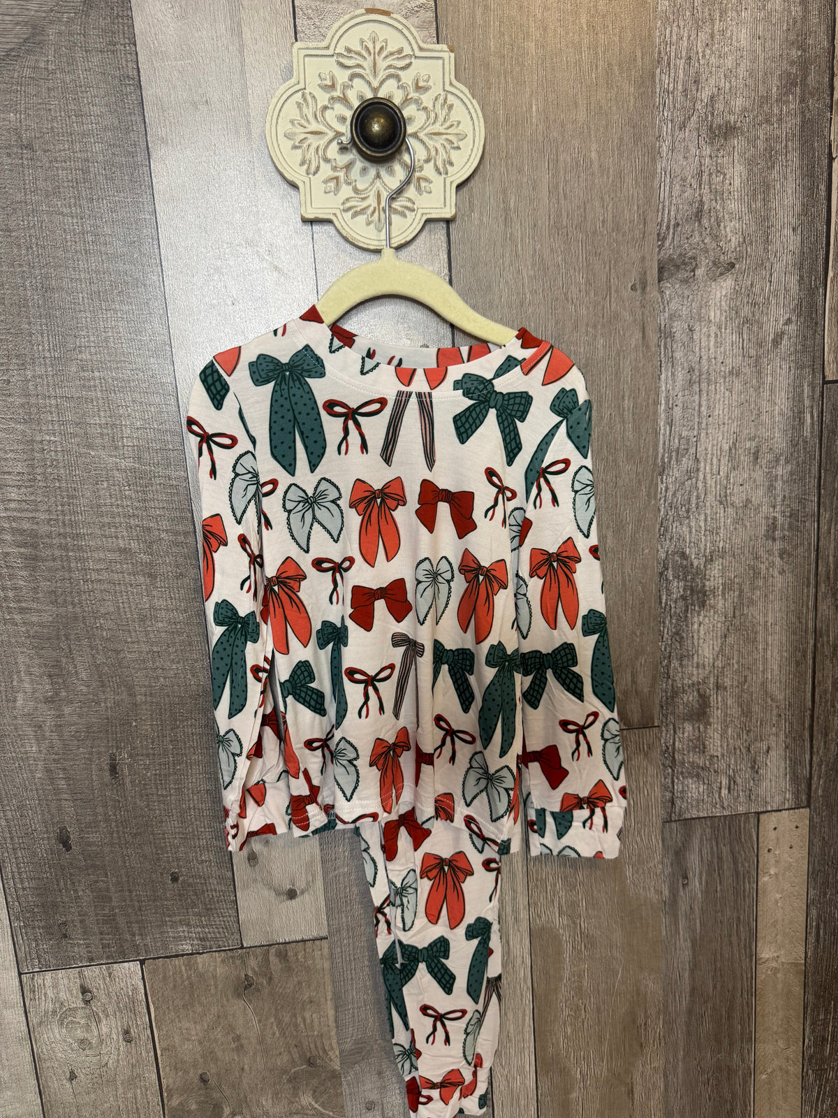 Christmas Bow 2pc bamboo set