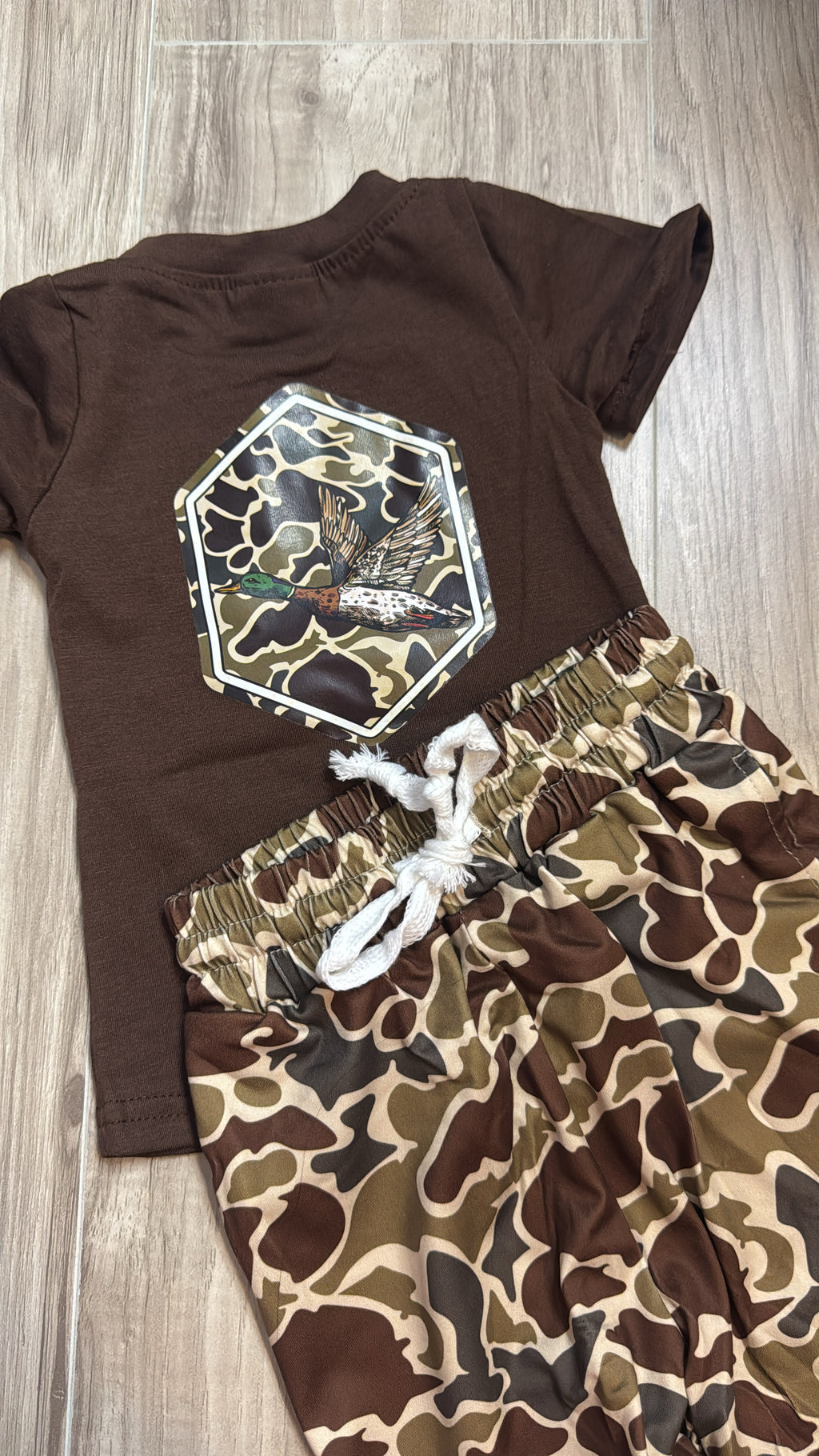 Brown Camo Short set