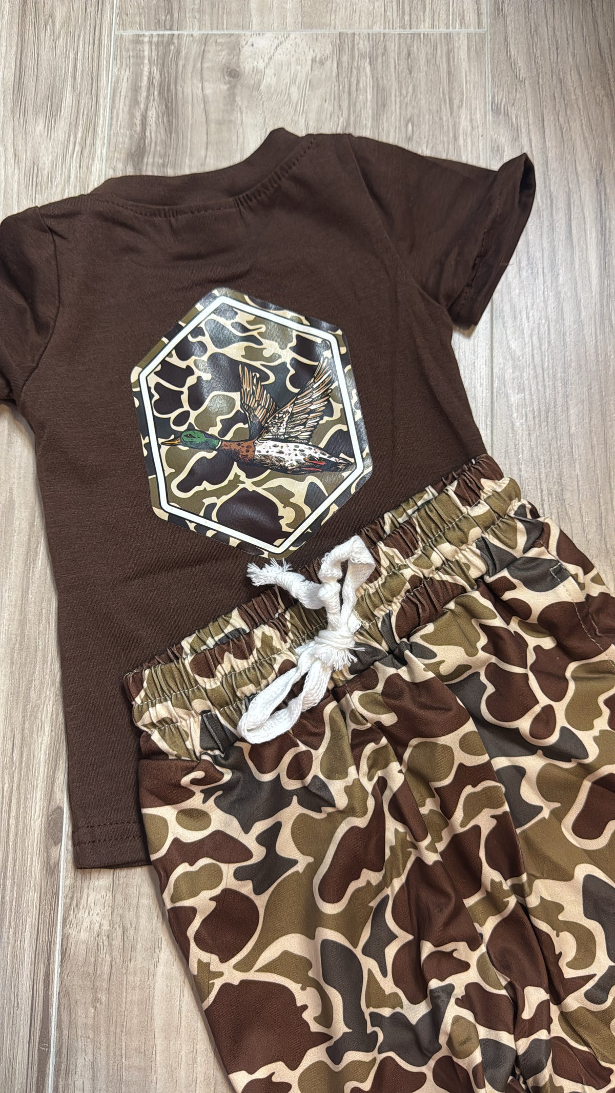Brown Camo Short set