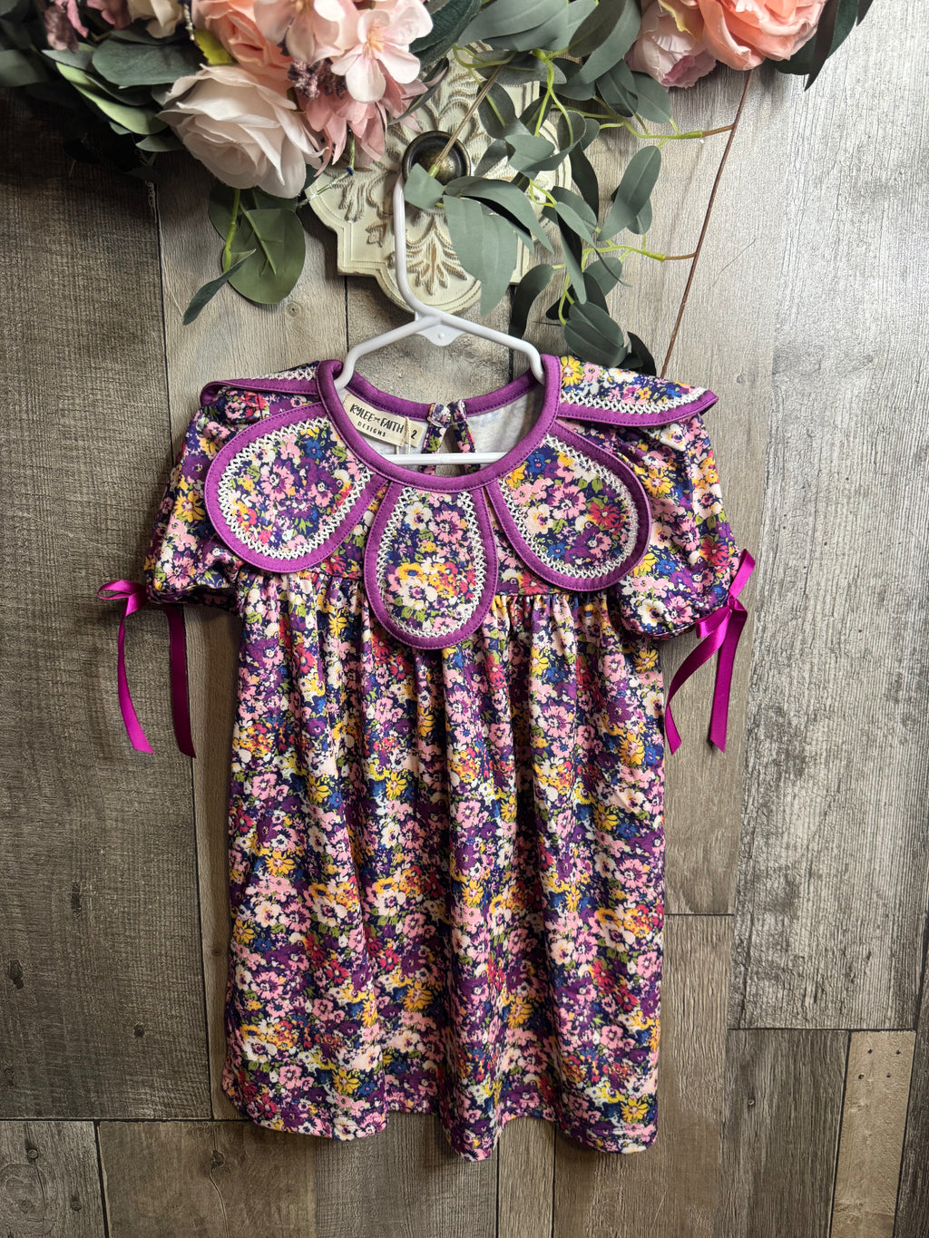Purple Petal Collared Smock