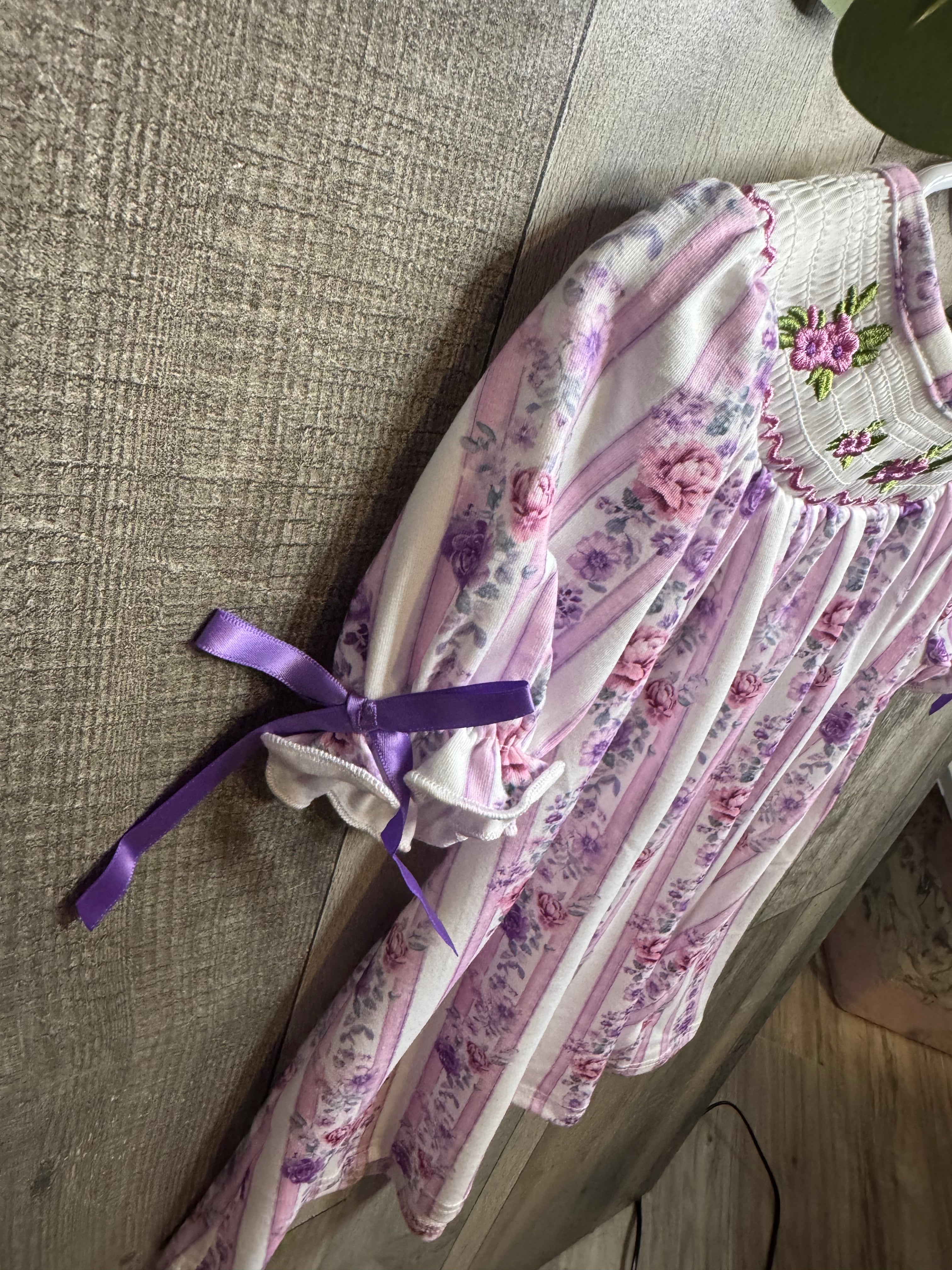 Purple Floral Smock